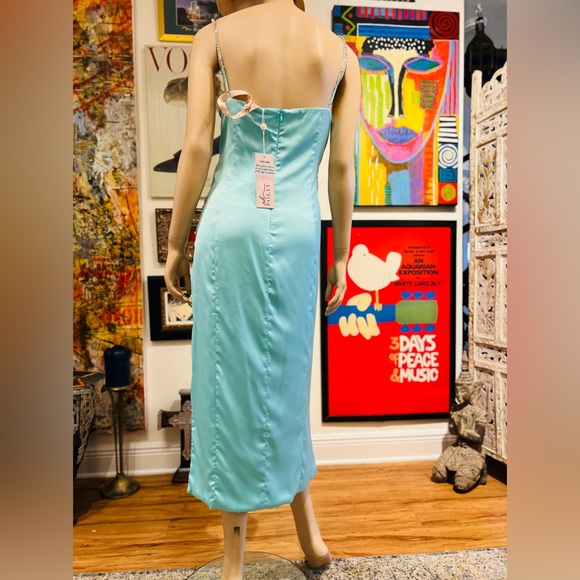 NWT Oh Polly Midi open side wrap Dress Size 10 polyester and elastane blend - Picture 6 of 13